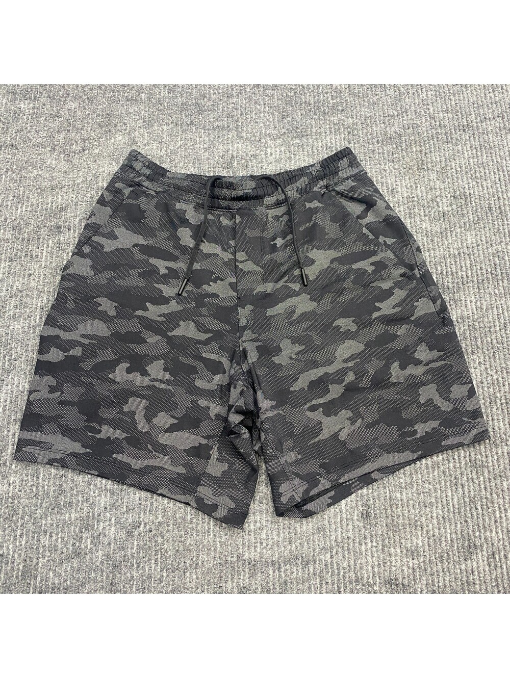 Lululemon Pace Breaker Shorts Mens S Black Gray Camo Lined Athletic Running Gym